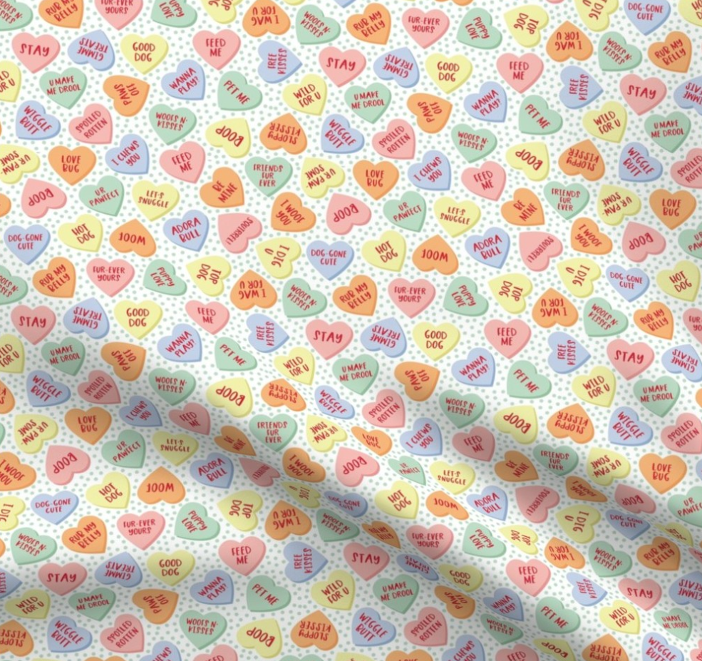 Organic Cotton Dog Snood - Candy Hearts