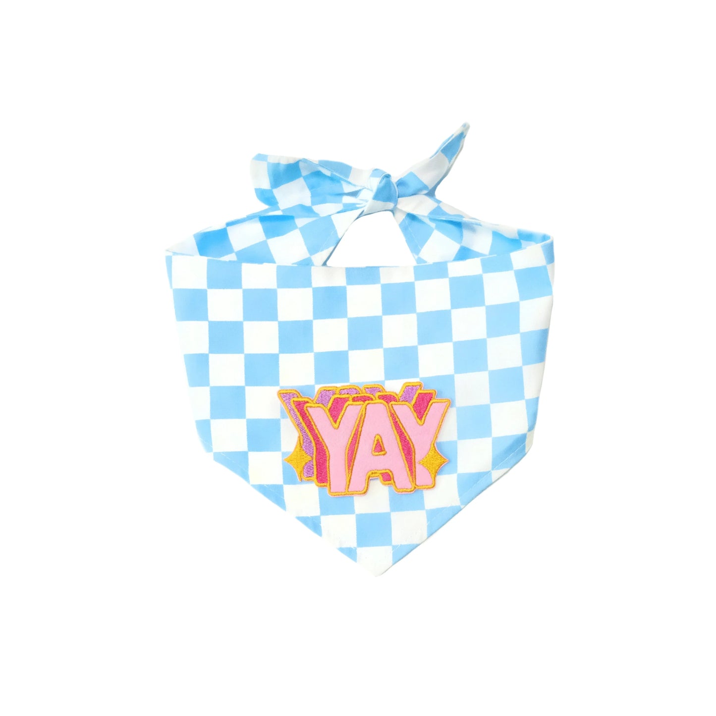 Blue Checkered Bandana_Pet Bandana_Oh Doggou